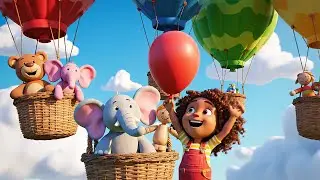 Four Little Toy Hot Air Balloons Rise Rise Rise | Nursery Rhymes for Kids & Baby Song