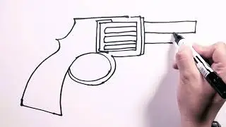How to Draw Colt Revolver Pistol - Draw Easy | Freehand Easy-to-Follow Drawings