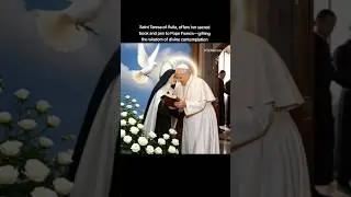 🕊✝️Saint Teresa of &Aacute;vila offers her sacred book & pen to Pope Francis&mdash;gifting the wisdom✝️🕊