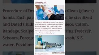 | Dressing Kit | Surgery| Nursing| Pharma| Wound management #ivfluids #biology #medicalstudent