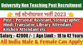 University Recruitment, Personal Assistant, Stenographer, Translator, Library attendant Vacancy 2023