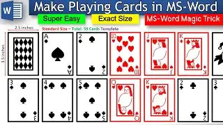 How to make playing cards in word - Super Easy - Exact Size