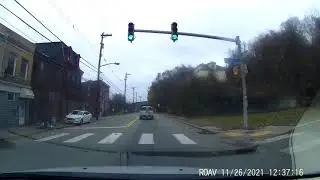 Impatient White Truck Decides That This Red Light Won't Stop Him Blatantly Runs Light