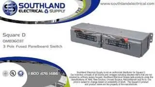 Square D QMB3603T, 30 Amp, 600 Volt, 3 Phase, 3 Pole, Fusible Panel Switch