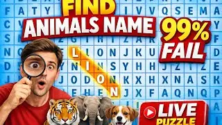 🔍 Find the Hidden Animal Names 🐯 | Brain Puzzle LIVE🧩 2 Hours Non-Stop  | Brain Test 🔴 LIVE