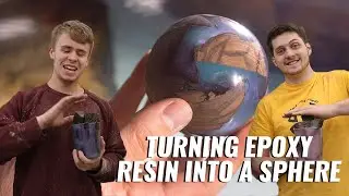 Turning Epoxy Resin and Wood into a Sphere