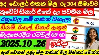 ඩොලරයේ මිල රු;304 සීමාවට | Qatar riyal exchange rate today||currency  |remittance 2025.10.26