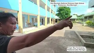 San Remigio National Science High School was heavily damaged by the 6.9-magnitude earthquake