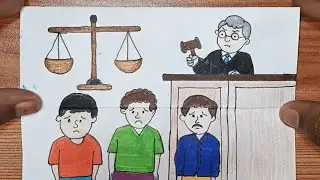 3 Kaidiyon Ki Kahani 🤣| दम है तो उत्तर बताओ 🫵| Drawing Video | Story Art | Paper Folding Story | Yt 