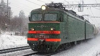 Снегопад на Рязанском ходу. Все сюжеты отсняты на станции Луховицы и перегоне Щурово - Луховицы.