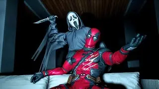 Deadpool VS ghost face fatality in Mortal Kombat 1
