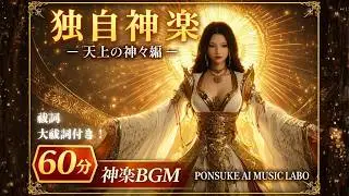 年末年始 かけ流しBGM60分 「独自神楽ー天上の神々編」デスクワークに！勉強のBGMに！集中したい時のBGMに！作業中のBGMに！和楽器 和太鼓 日本の神話