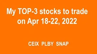 My TOP-3 Stocks CEIX PLBY SNAP on Apr 18-22, 2022 Weekly Watchlist