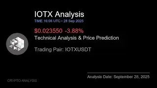 IOTX (IOTXUSDT) Technical Analysis - Price Prediction & Buy or Sell September 28, 2025