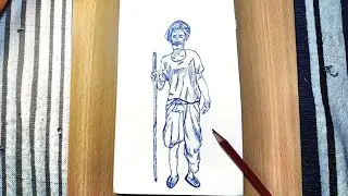 How to draw a village old man 👴 #art #drawing esasy drawing 