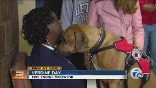 Cancer detecting dog visits Detroit