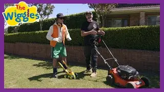 Mowing the Grass with Nathan's Lawns & Buddy 🌿🚜 The Wiggles Gardening & Outdoor Learning Activity
