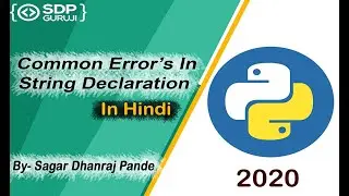 Type Error and Index Error in String #3 | Errors in String Declaration |Strings in Python| SDPGuruji