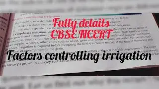 what is factor controlling irrigation full details | factor controlling irrigation kya hota h