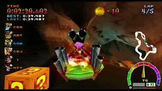 OnlineCTR Crash Team Racing (GASMOXIAN) Mystery Caves Gameplay online (with items) N.Oxide