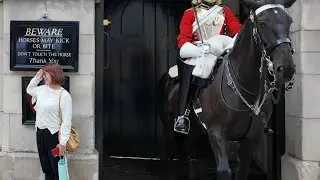 Tourist&rsquo;s posing with a salute next to the King&rsquo;s Guard. 