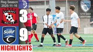 Belmont United 08B Madrid White 3-9 Bay Area Surf 10B MLS 2 | NorCal U19 Gold | 2025-11-16 | HL