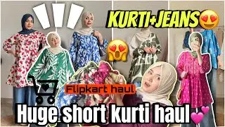 “HUGE Daily Wear Short Kurti Haul 💕 Flipkart Casual Kurti + Jeans Styling | Daily Wear Outfit‼️