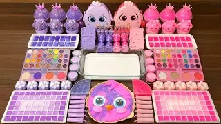 lime Mixing Random Things ASMR: Purple vs Pink Glossy Play