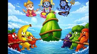 Samudra Manthan Reimagined with Vegetables | Fun Mythology Cartoon