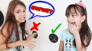 Don't Stick Your Hand in the Wrong Hole in the Wall Challenge! | Emily and Evelyn