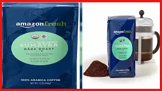 AmazonFresh Organic Fair Trade Sumatra Ground Coffee, Dark Roast, 12 Ounce