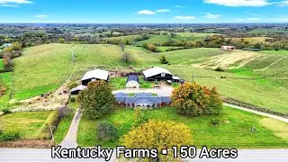 Kentucky Farms For Sale | 150 Acres | Kentucky Land For Sale | 2Homes| 4Barns| 4ponds|No HOA