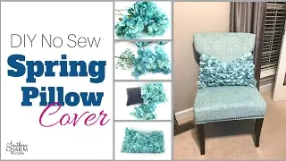 DIY No Sew Spring Pillow Cover Tutorial