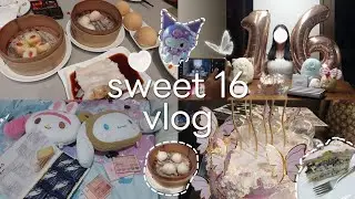 Sweet 16 Birthday vlog 🎂 | food🥟, photobooth📸, cake🍰, presents🎁 | all things vanilla🍦