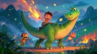 Row Row Your Dinosaur | Fun Dinosaur Boat Song for Kids | Nursery Rhymes & Songs for Children