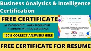 Business Intelligence & Analytics Free Certificate | Power BI Free Courses | Certificate in 2 mins