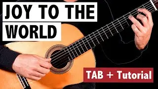 Joy To The World - Easy Fingerstyle Guitar Tutorial (Classical Guitar TAB)