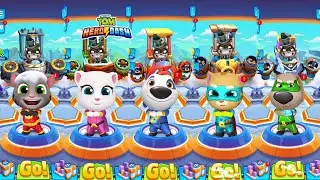 Talking Tom Hero Dash Discover All The Heroes - New Update - All Bosses Fights   Superworld Gameplay