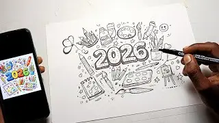 New year special drawing, doodle art, Guru art life,#trending #viral #video #drawing 
