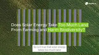 Does Solar Energy Take Too Much Land From Farming and Harm Biodiversity?
