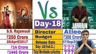 Jawan Box office collection day 18 / Jawan Vs Bahubali 2 / Shahrukh Khan, Jawan Worldwide collection