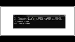 ssh connect to host 0 0 117 140 port 22 Unknown error