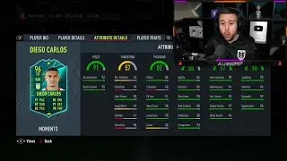 Auzio Reacts to NEW 96 Moments Diego Carlos SBC