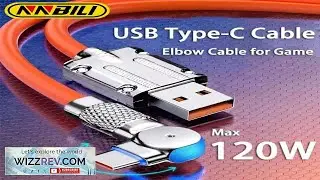 NNBILI 120W 6A USB Type C 180 Degree Phone Fast Charging USB