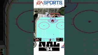 A Pass Shot Breaks The Glass In NHL '94