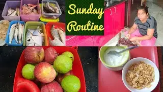 Indian housewife busy Sunday morning to afternoon routine routine