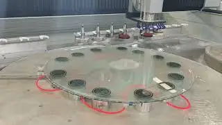 cnc glass work center , automatic glass grinding and Polishing machine glass Beveling machine