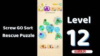 Screw GO Sort Level 12 | Screw Out & Pin Rescue Walkthrough 🔩🧩