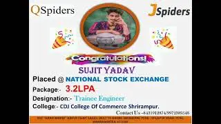 Successfully Placed as Software Engineer, Congratulations Sujit Yadav