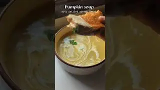 pumpkin soup with bread cheese toast | rainy day snacks | winter snacks | easy & healthy #shorts